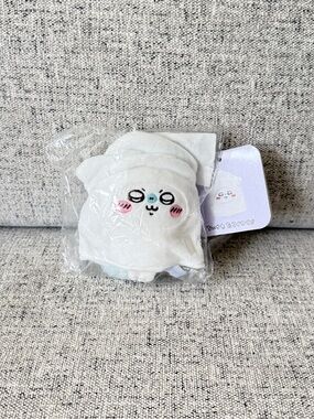 New Chiikawa Momonga Adorable White and Blue Stuffed Animal Keychain